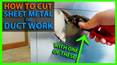 how to cut sheet metal ductwork|cutting sheet metal straight.